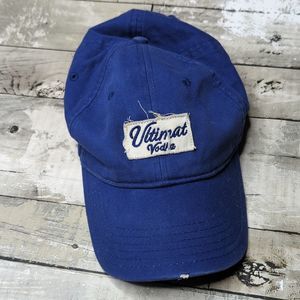 Ultimate vodka bright blue dad hat distressed